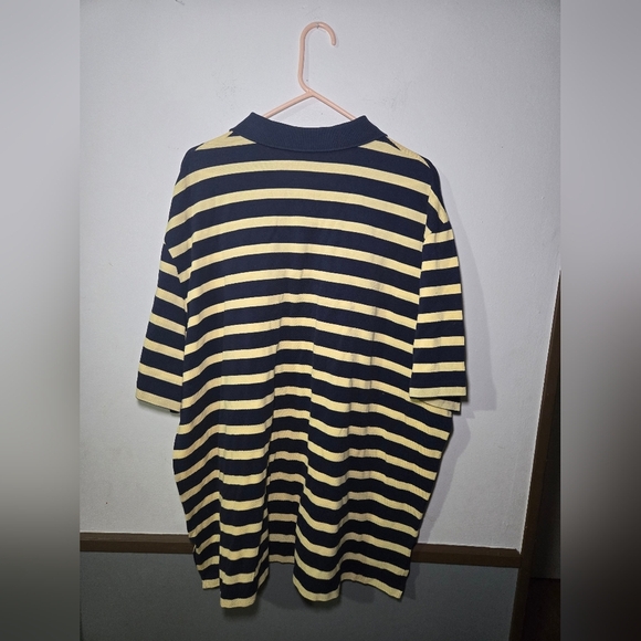 Ralph Lauren Polo Golf Pima Cotton Shirt Navy Blue Yellow Mens Size XXL - Picture 2 of 4